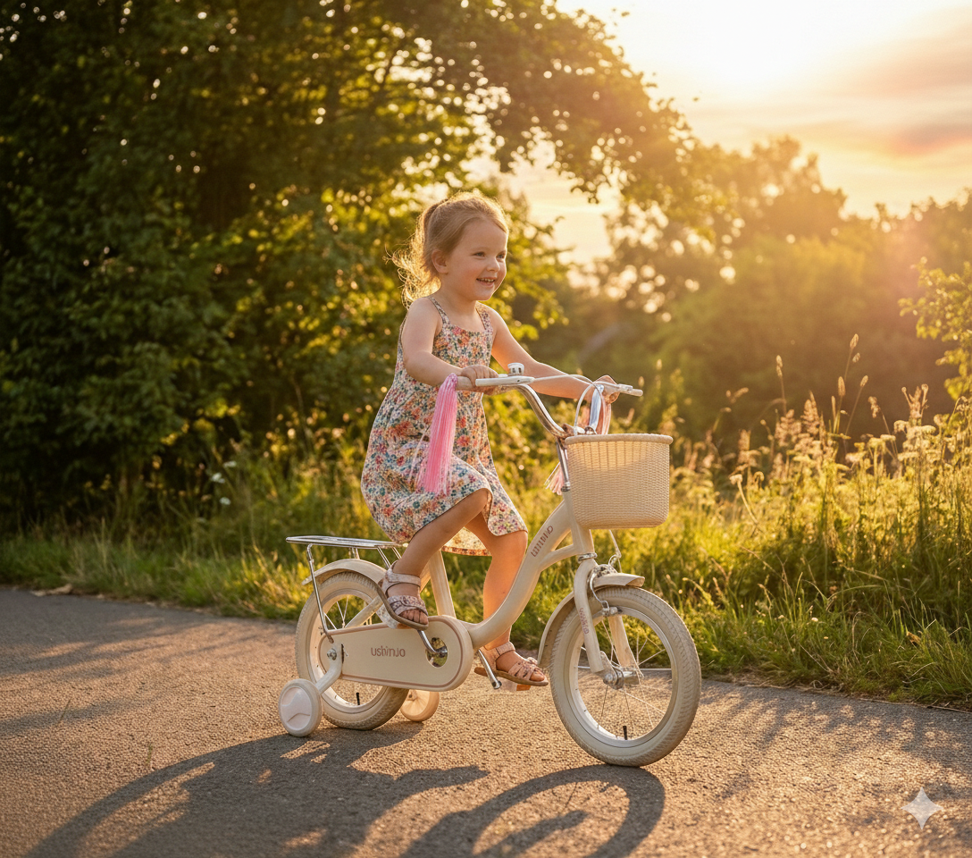 JOYSTAR Little Daisy – rower dziewczęcy dla dzieci 2–7 lat, z siodełkiem dla lalki i frędzlami.